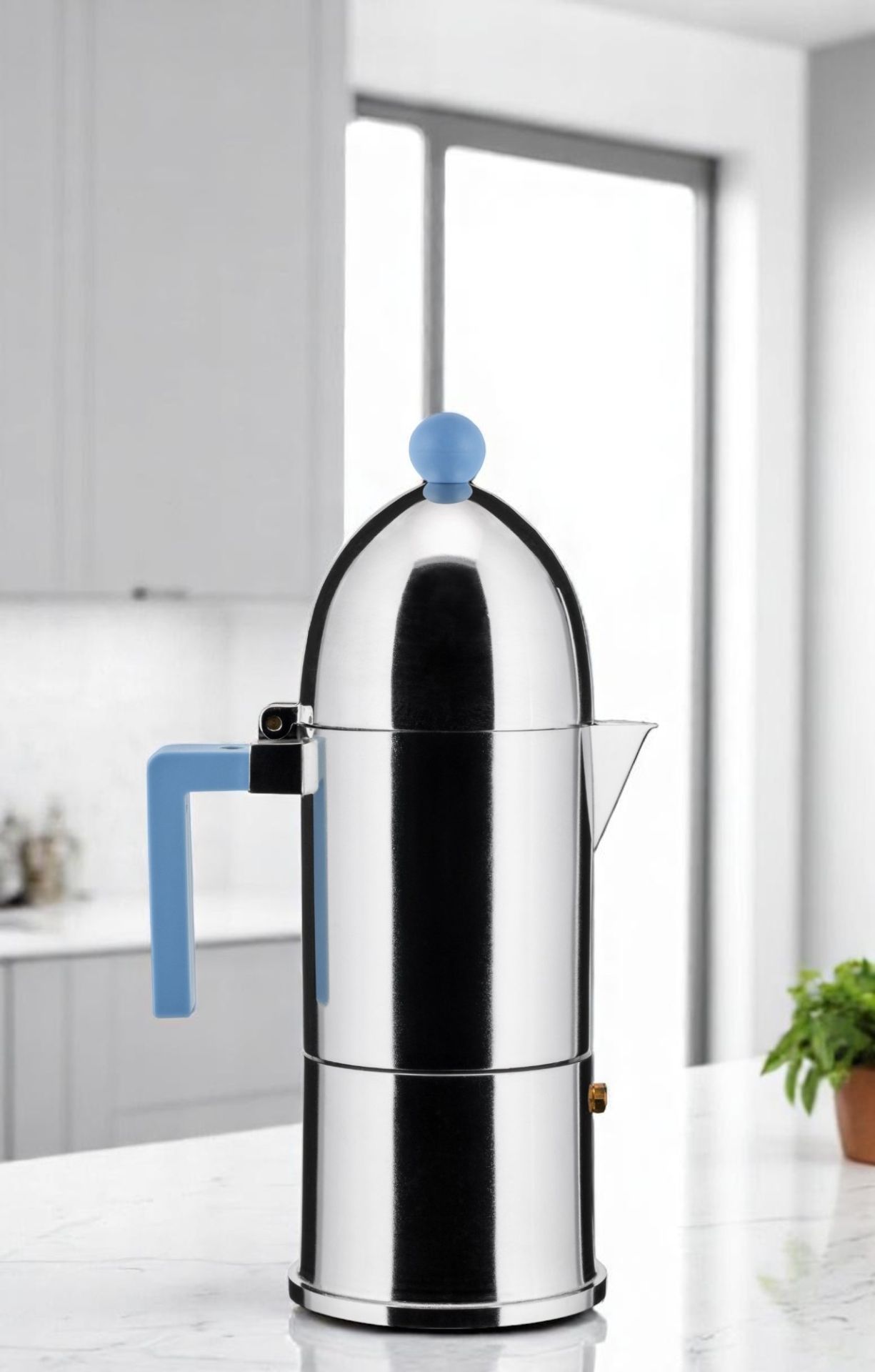 La Cupola 9095/6AZFM Espresso Maker Light Blue Alessi