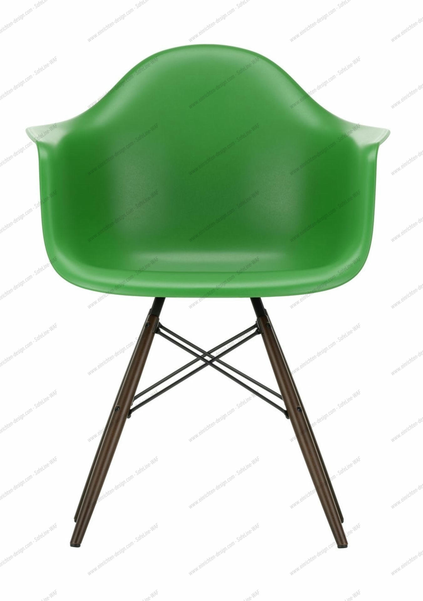 Eames Plastic Arm Chair DAW Chair Vitra Maple yellowish - Rust orange