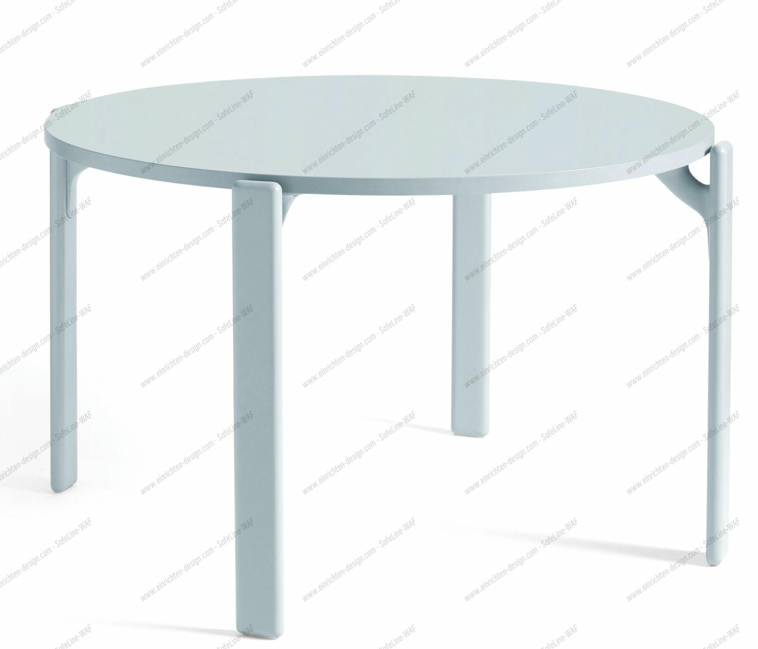 Rey Table Hay Slate blue water-based lacquer / Gull laminate