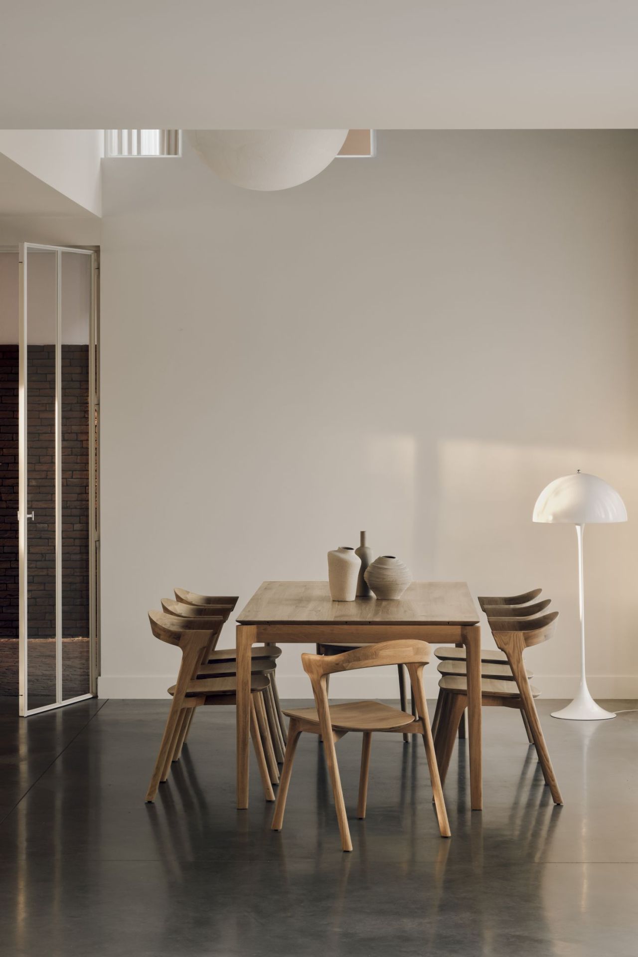 Bok extendable dining table laquered oak W120-180cm Ethnicraft