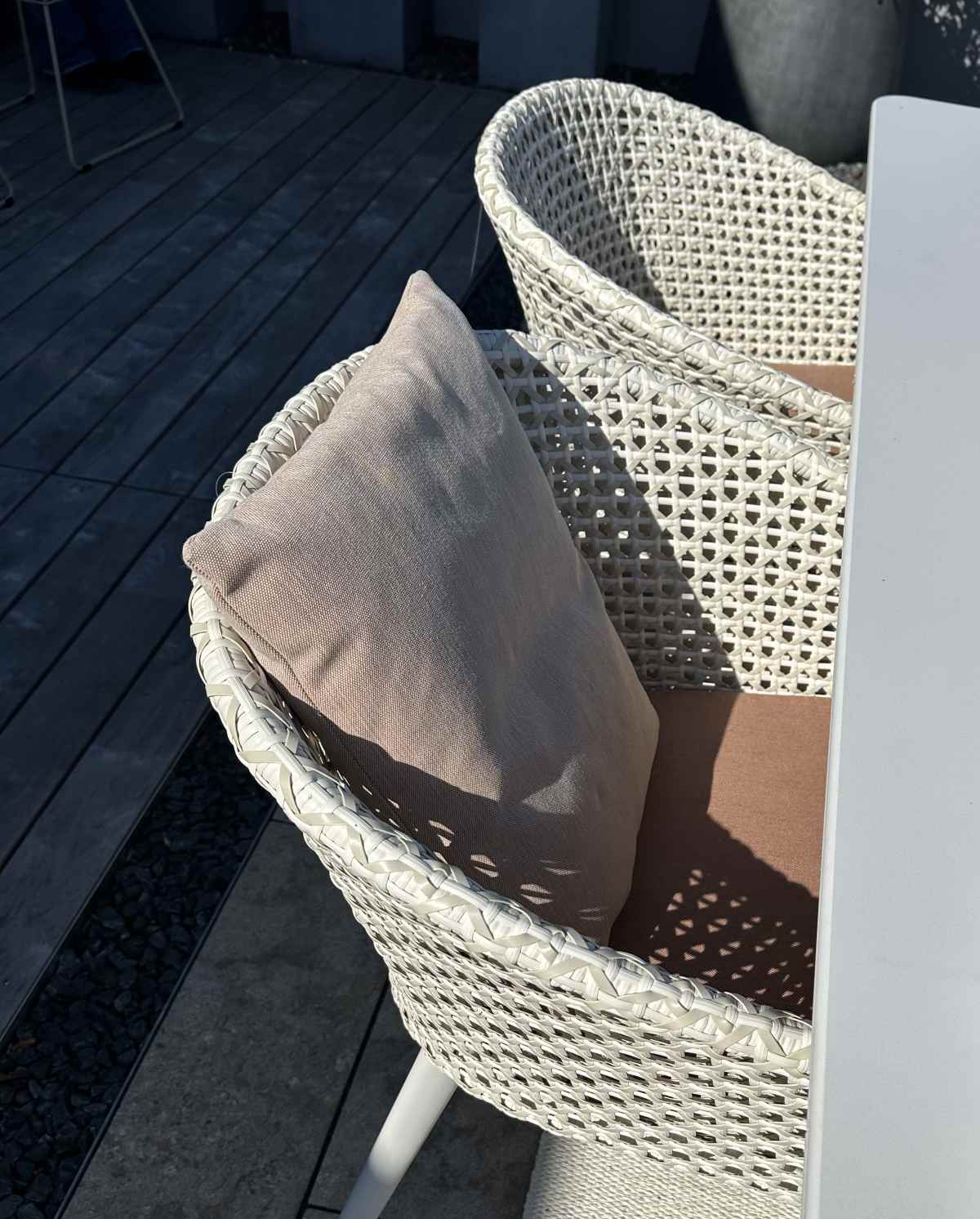 Bellmonde Table and Mbrace Armchair Combination Outdoor Dedon EXHIBITION PIECE
