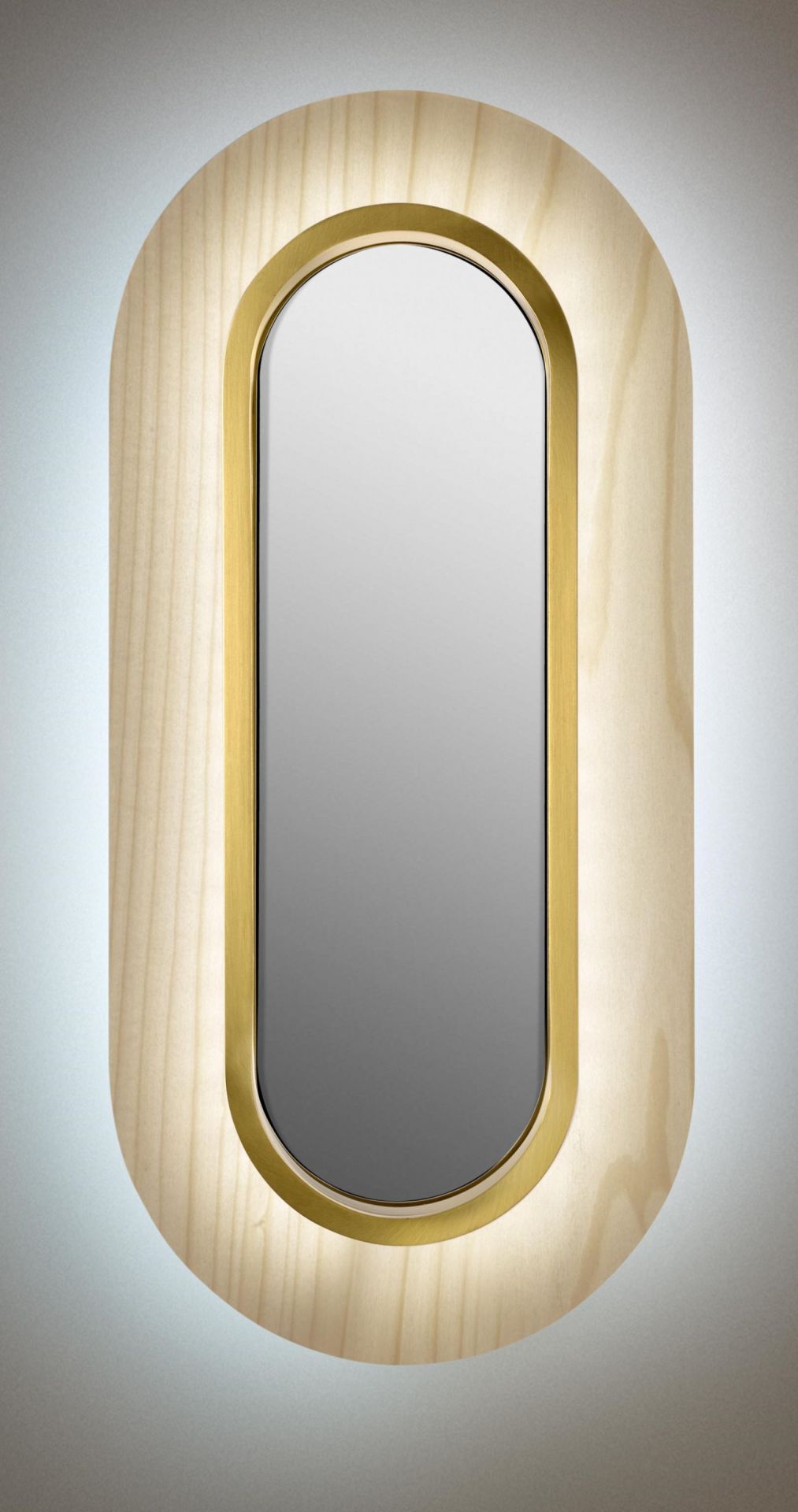Lens LED Wall Lamp oval Metal Ring in Gold LZF Lamps