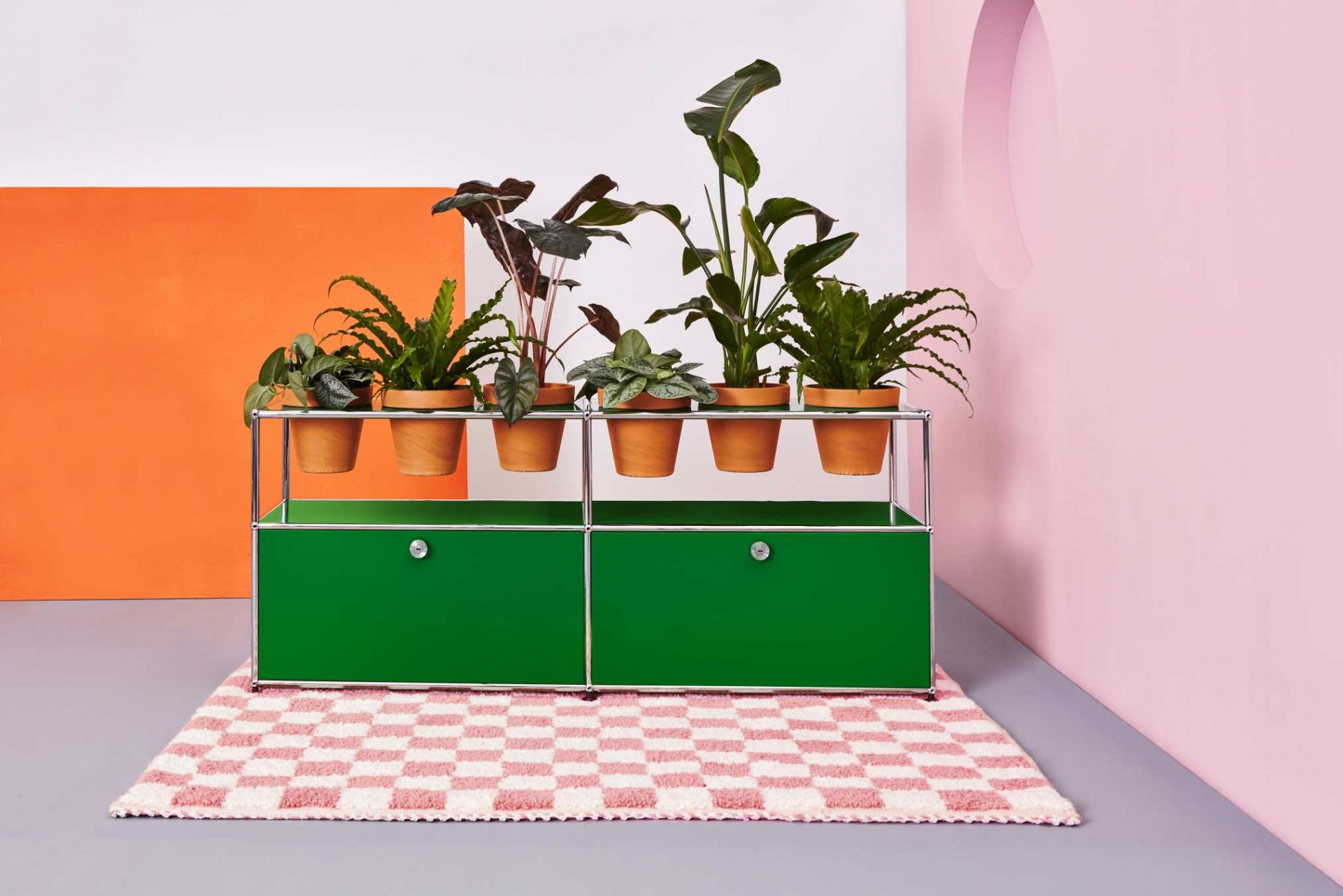 Plant worlds Sideboard Configuration 2 USM Haller Steel blue