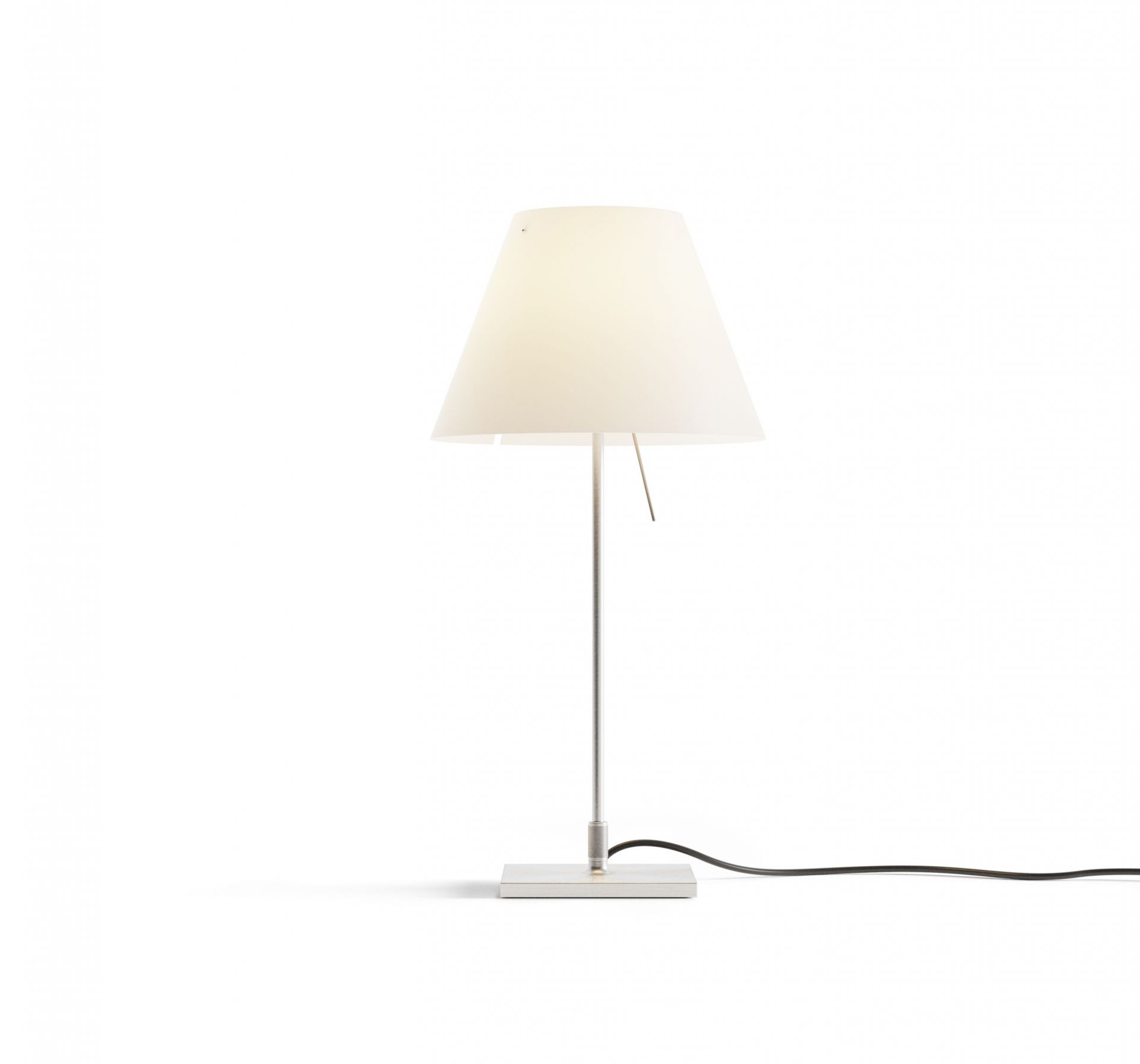 D13 Costanzina LED table lamp complete version aluminium boy and white lampshade Luceplan