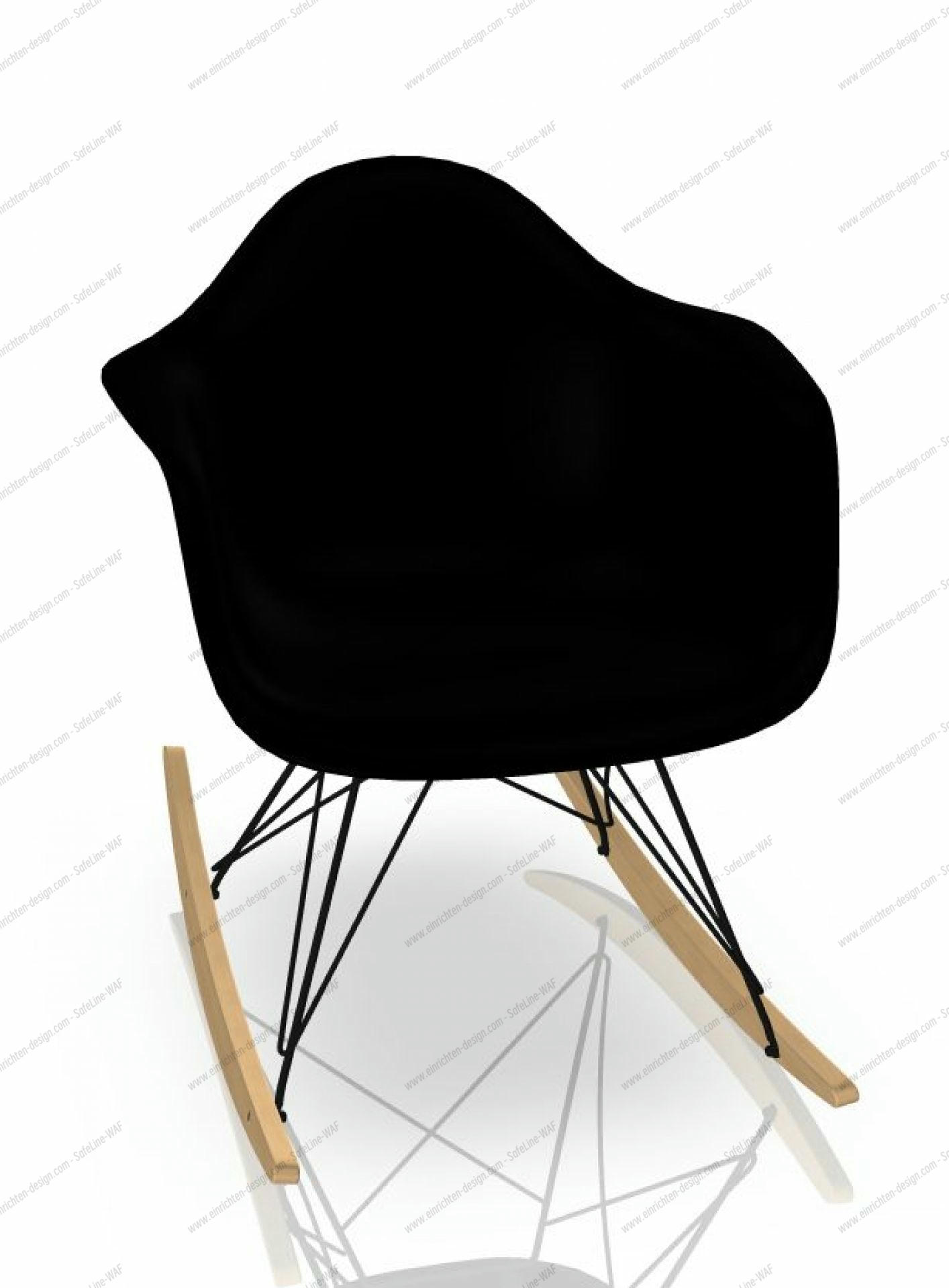 Eames Plastic Arm Chair RAR Rocking Chair Vitra Maple yellowish - Black - Deep black