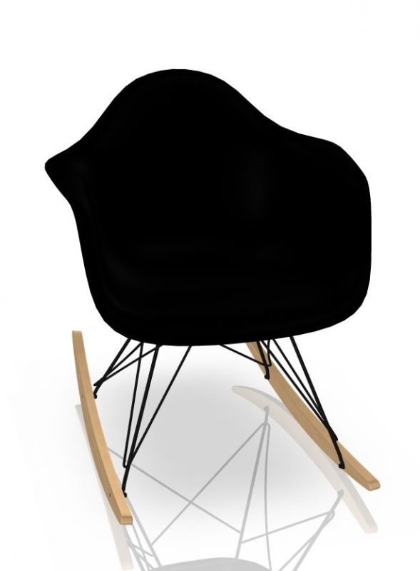 Eames Plastic Arm Chair RAR Rocking Chair Vitra Maple yellowish - Black - Deep black