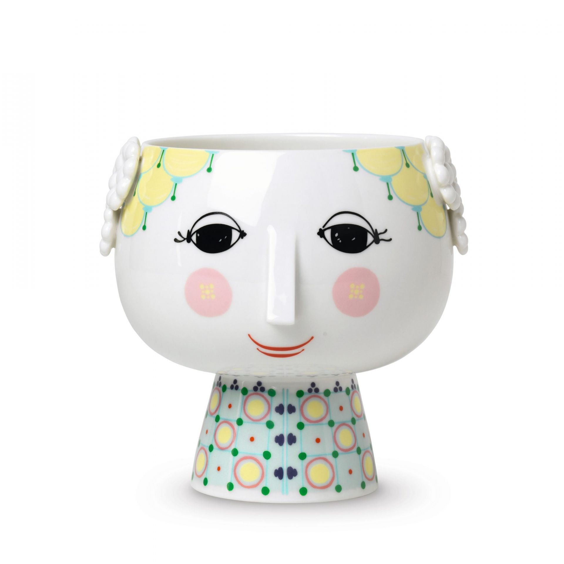 Cachepot with Base Eva yellow 14,5 cm Bjorn Wiinblad