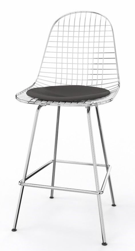 Eames Wire Bar Stool Medium with seat cushion Vitra 