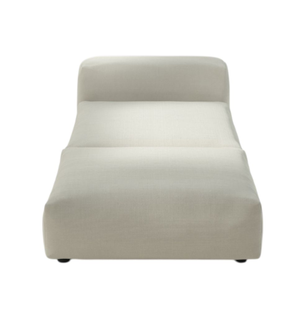 Beige vetsak Sun Lounger Outdoor Liege, modernes 2-Sitzer Sofa für Garten und Terrasse.