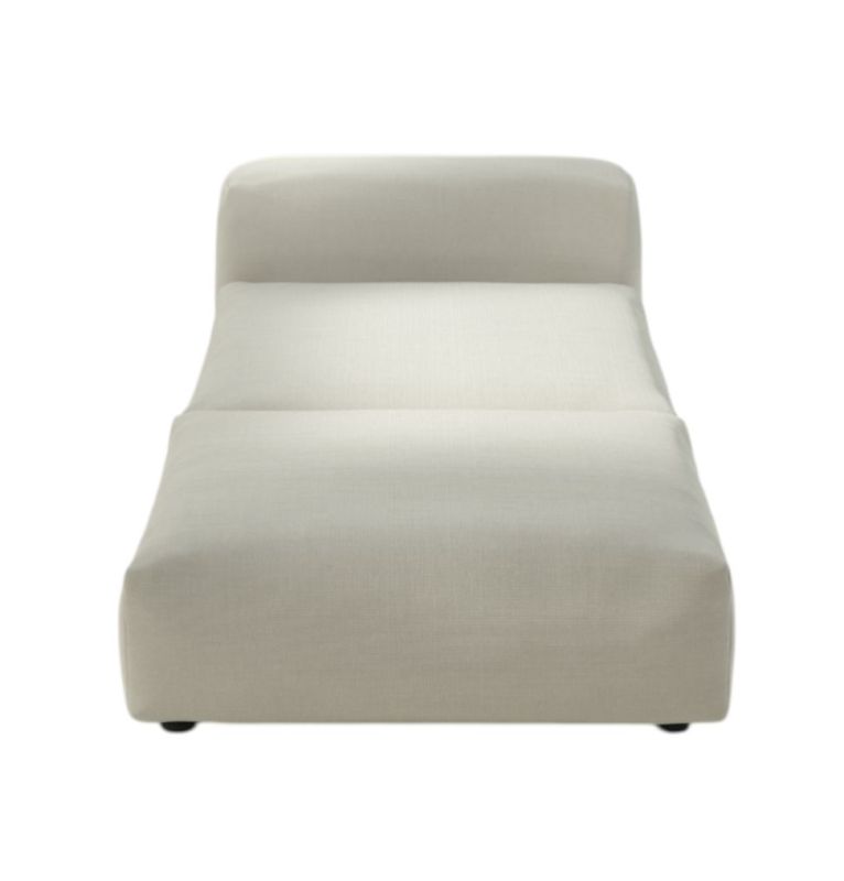 Beige vetsak Sun Lounger Outdoor Liege, modernes 2-Sitzer Sofa für Garten und Terrasse.