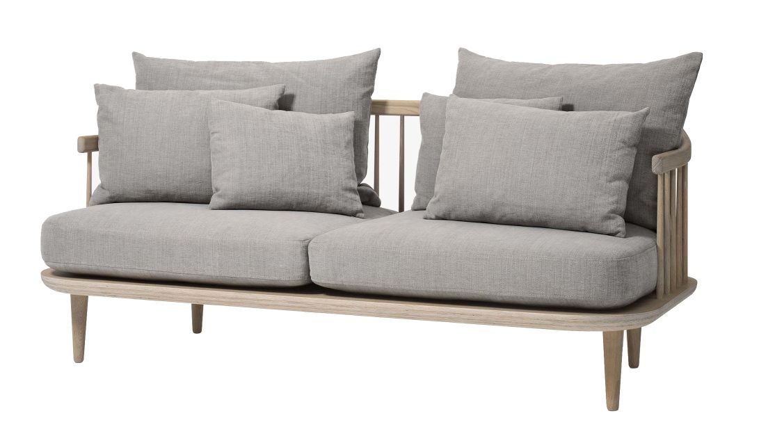 Fly Lounge 2 Seater sofa SC2 oak white oiled - Hot Madison 094 AndTradition 