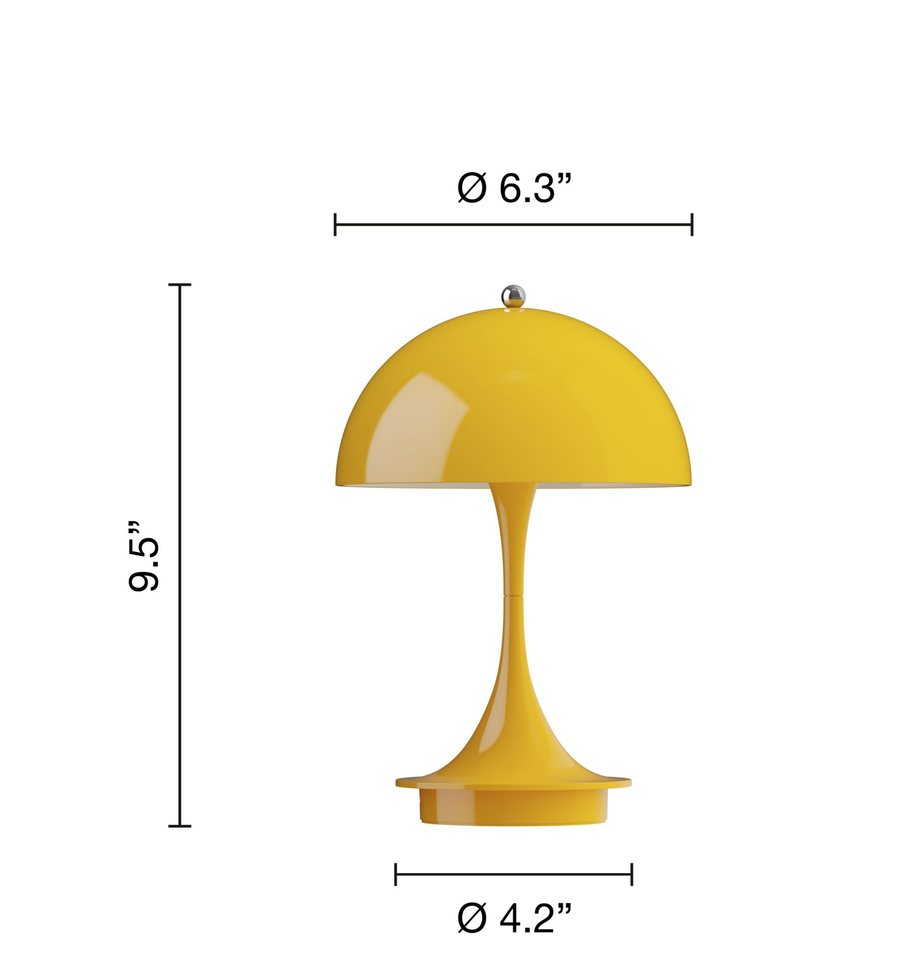 Panthella 160 Portable V3 rechargeable LED table lamp Indoor/Outdoor Louis Poulsen Opaque yellow