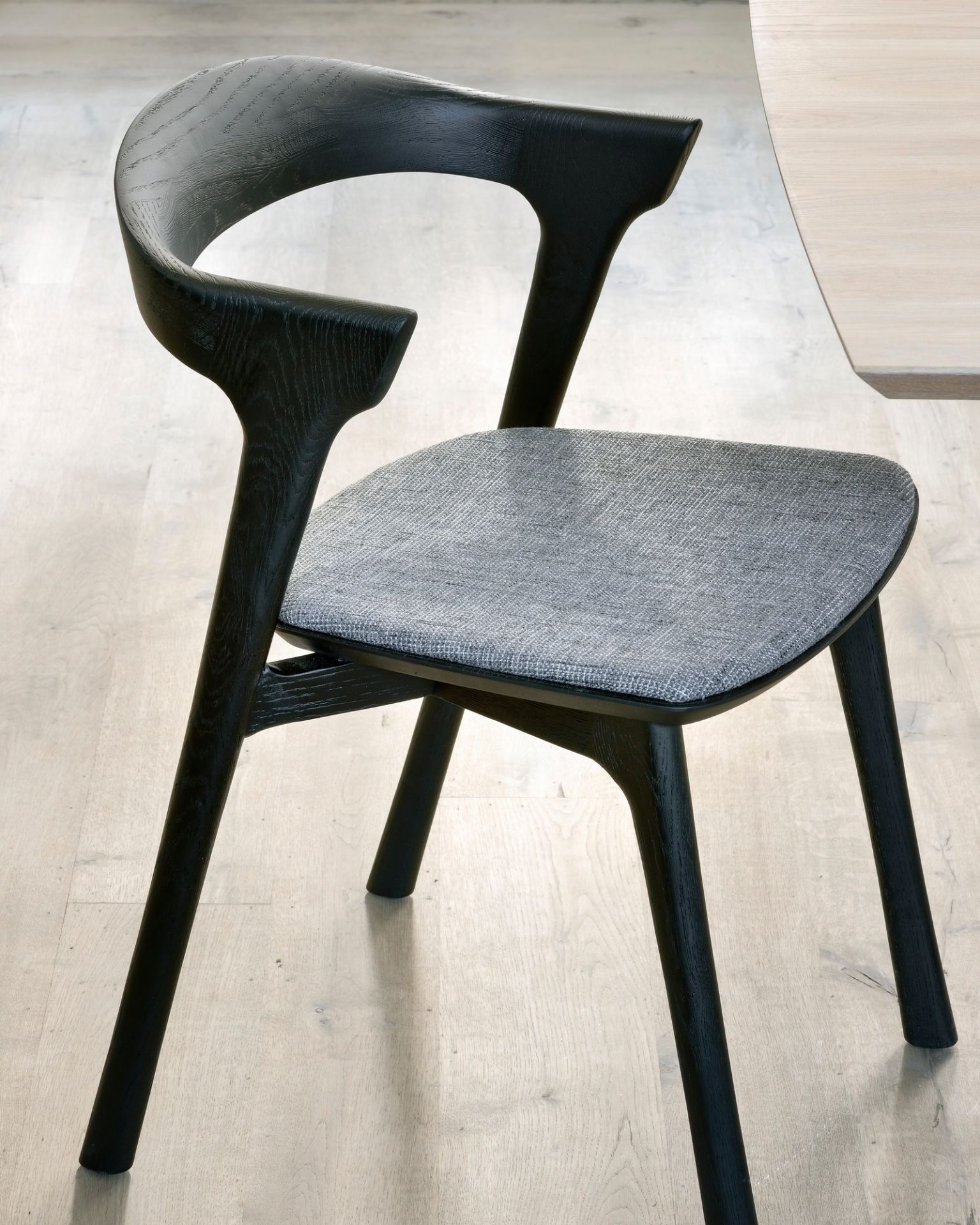 Bok Side Chair with cushions Oak Ethnicraft dark brown