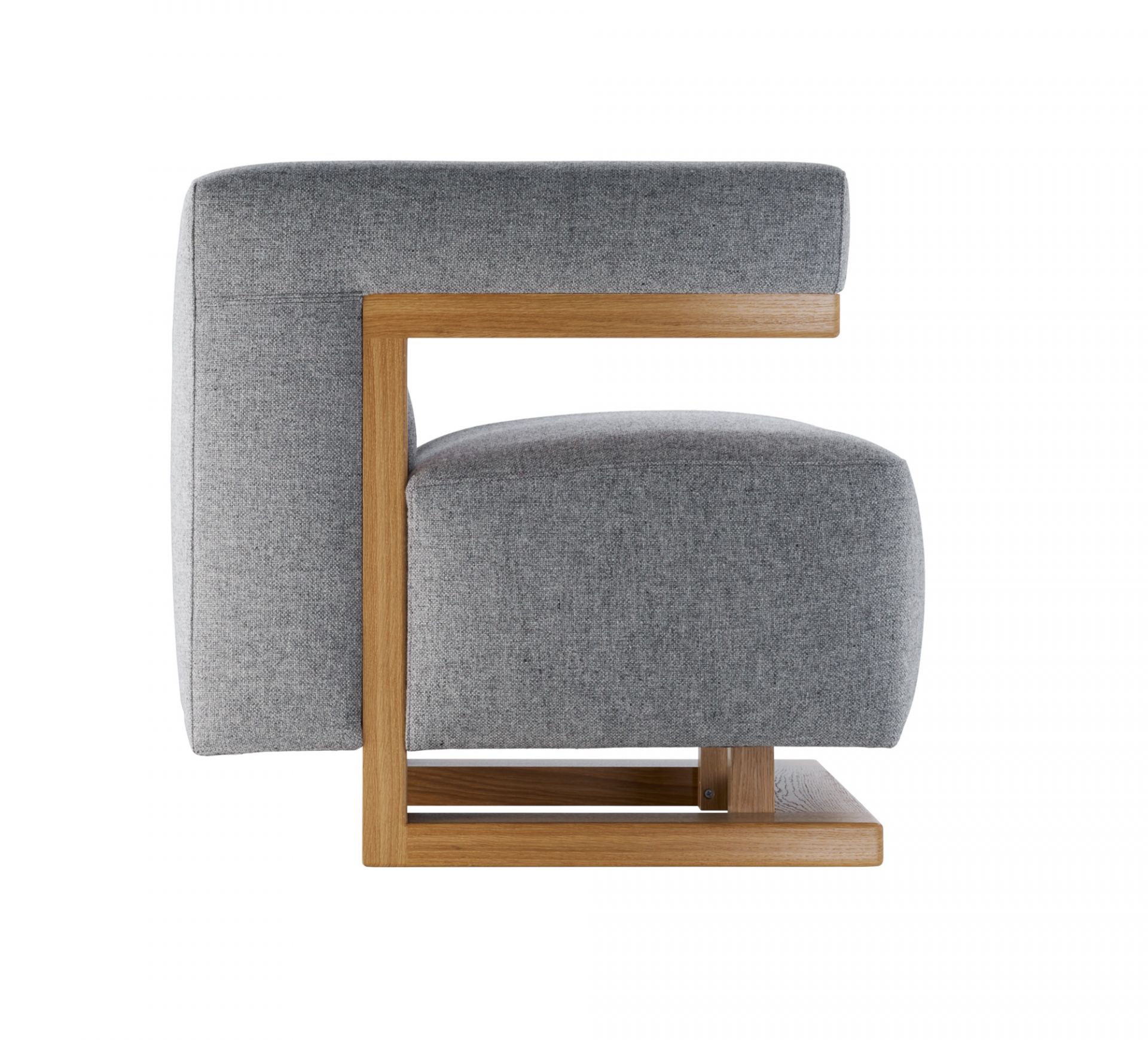 Gropius F51 Armchair Bauhaus Reedition Tecta Hallingdal 130 Grey / solid oak frame