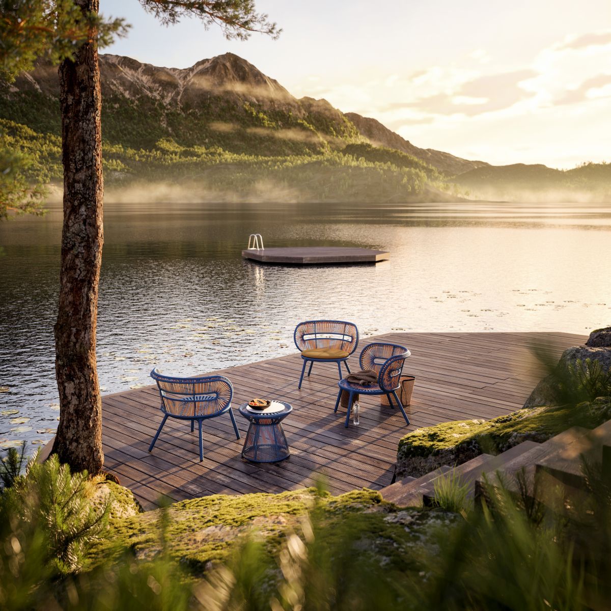 Cirql Nu Lounge Chair Central Base Outdoor Dedon