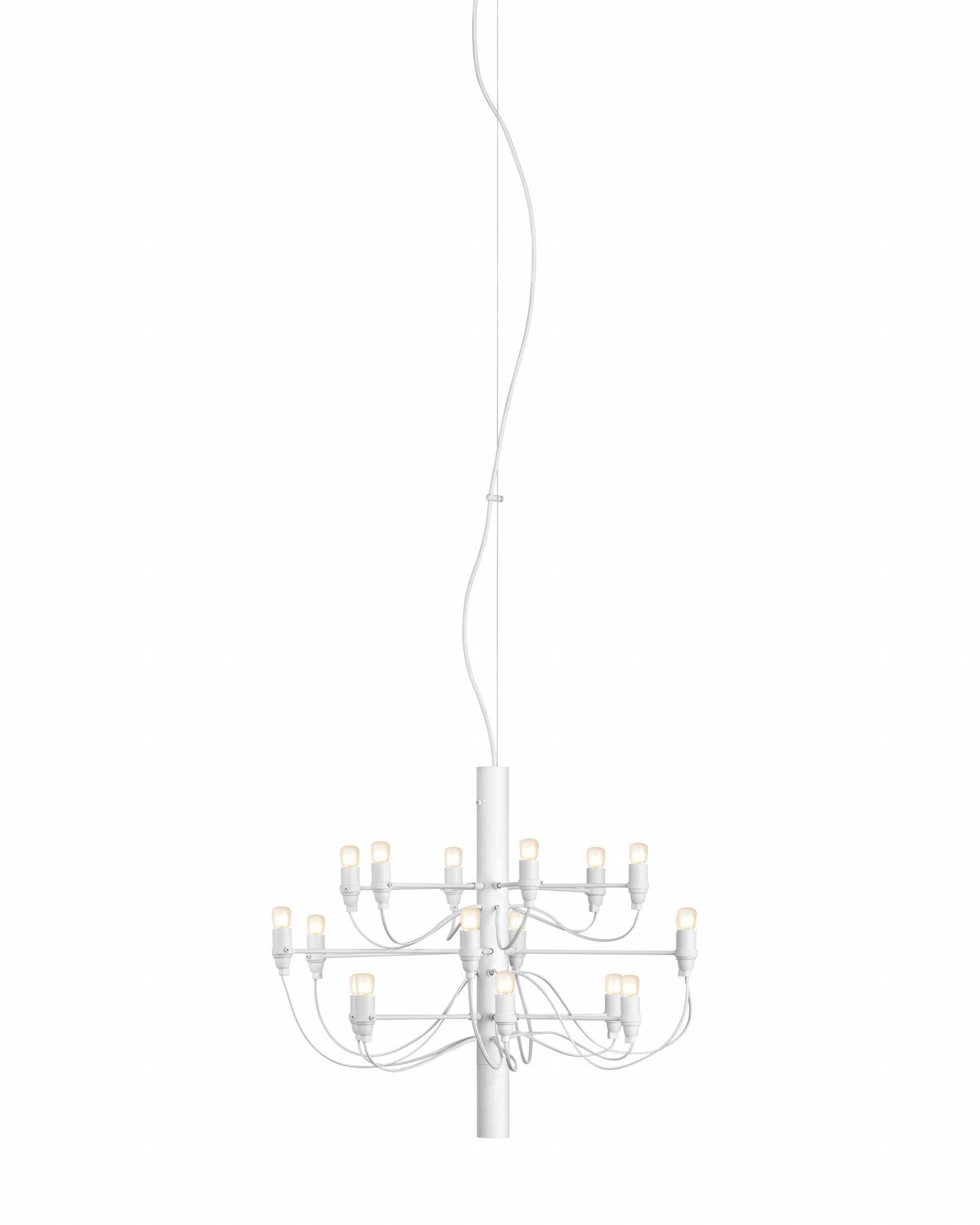 2097/18 Chandelier White with Frosted Bulbs Flos