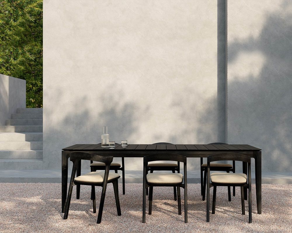Bok Outdoor Dining Table Teak Black lacquered Ethnicraft