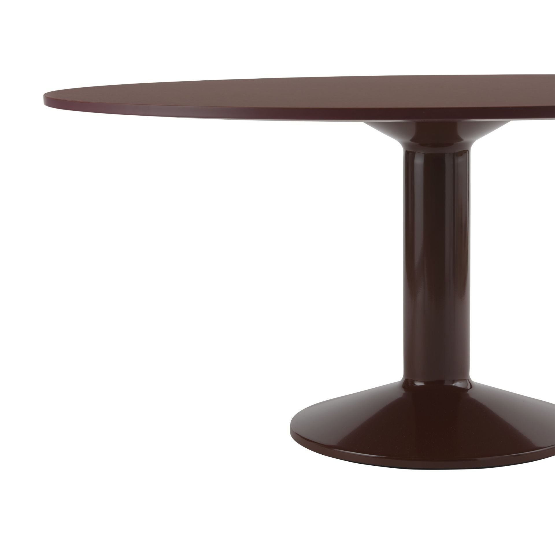 Detailaufnahme des Muuto MIDST Table Esstisches in Braun, ideal für moderne Esszimmer und Küchen.