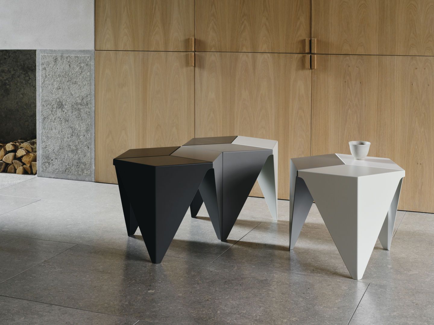 Prismatic Table side table, geometric design, Vitra
