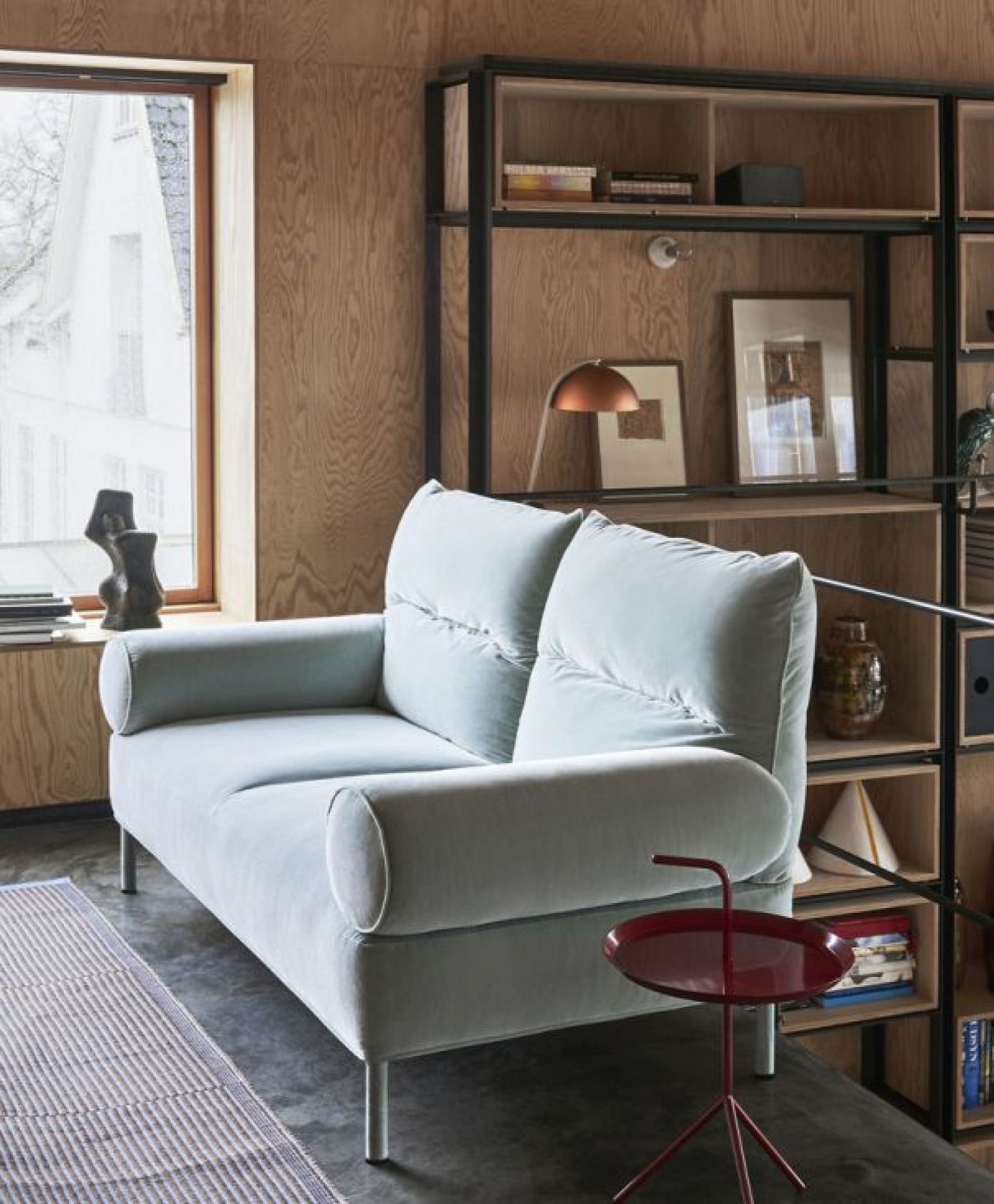 Pandarine 2 seater sofa with cylindrical armrests Hay