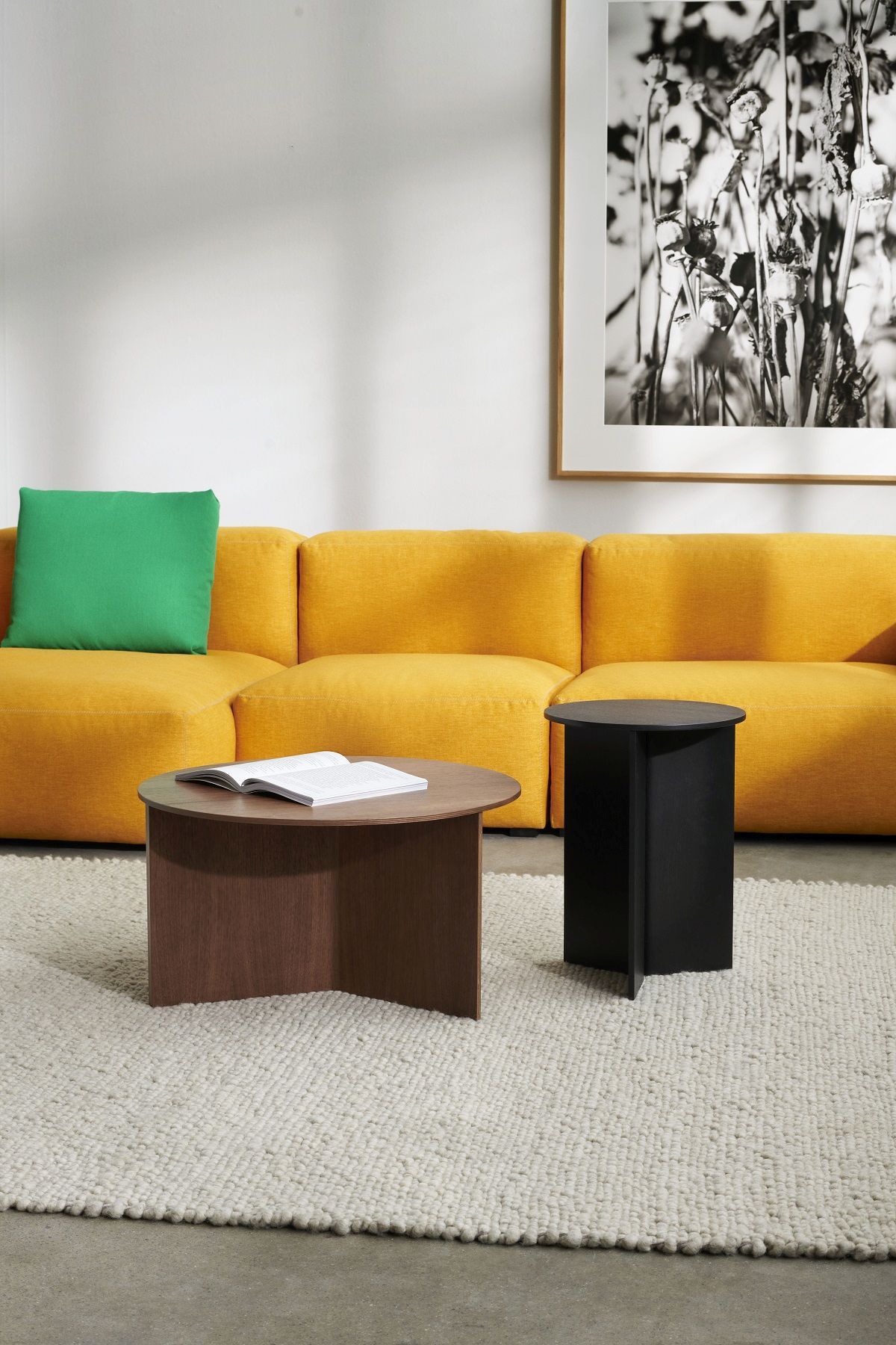 Slit Table Wood Round XL side table / coffee table Hay