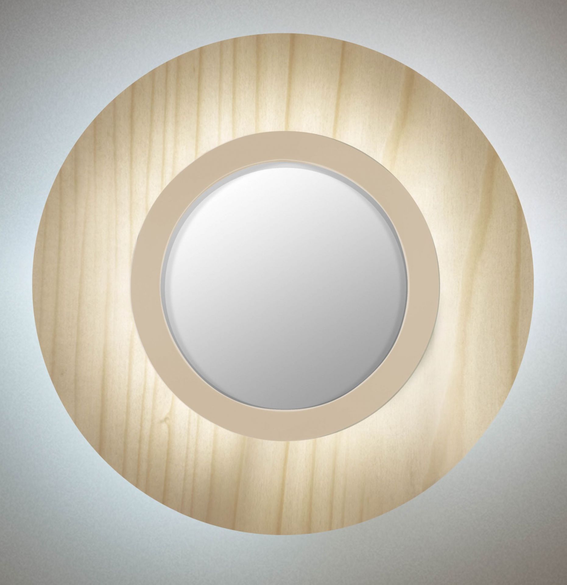 Lens LED Wall Lamp Round Metal Ring in Ivory White LZF Lamps
