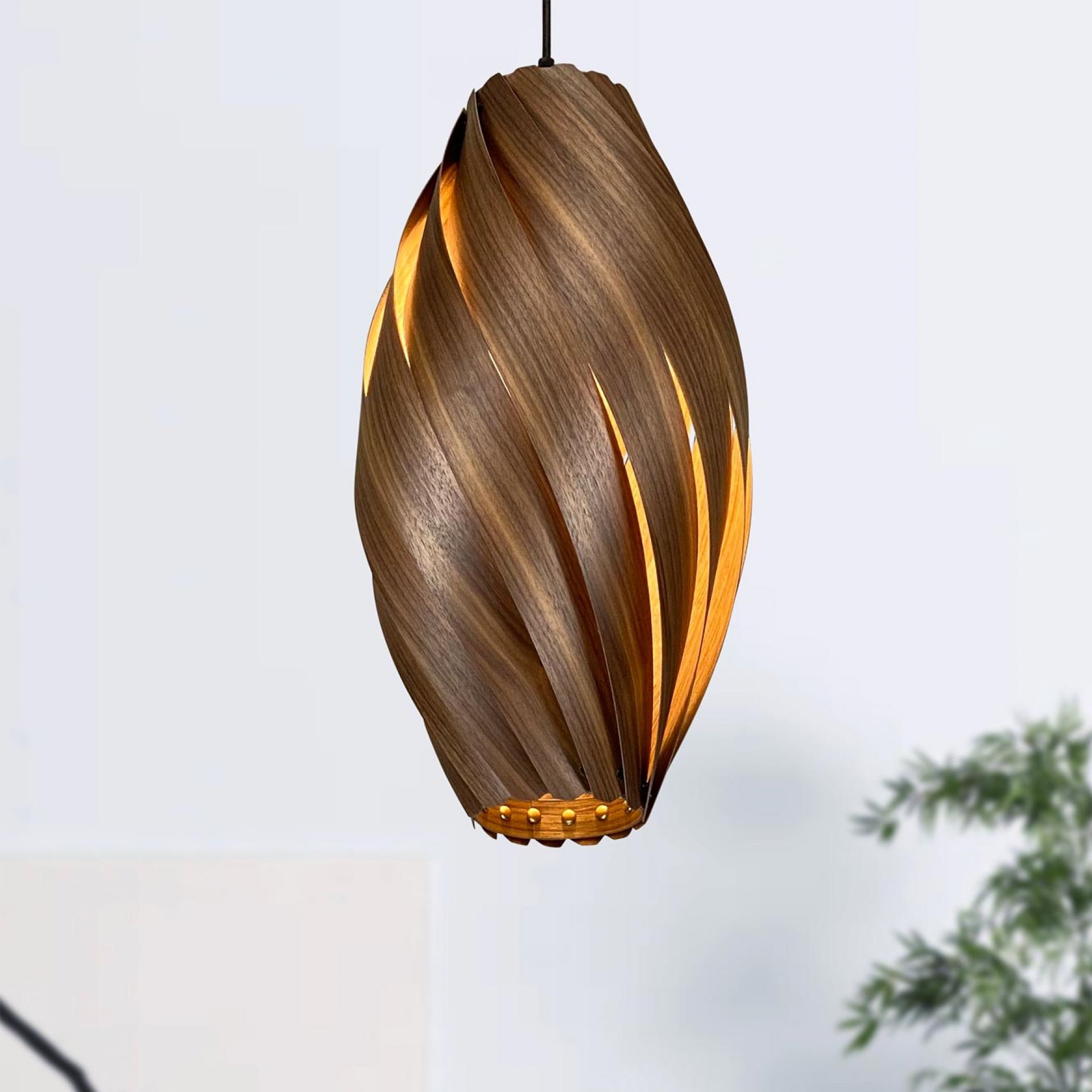 Ardére Pendant lamp elongated Walnut Gofurnit