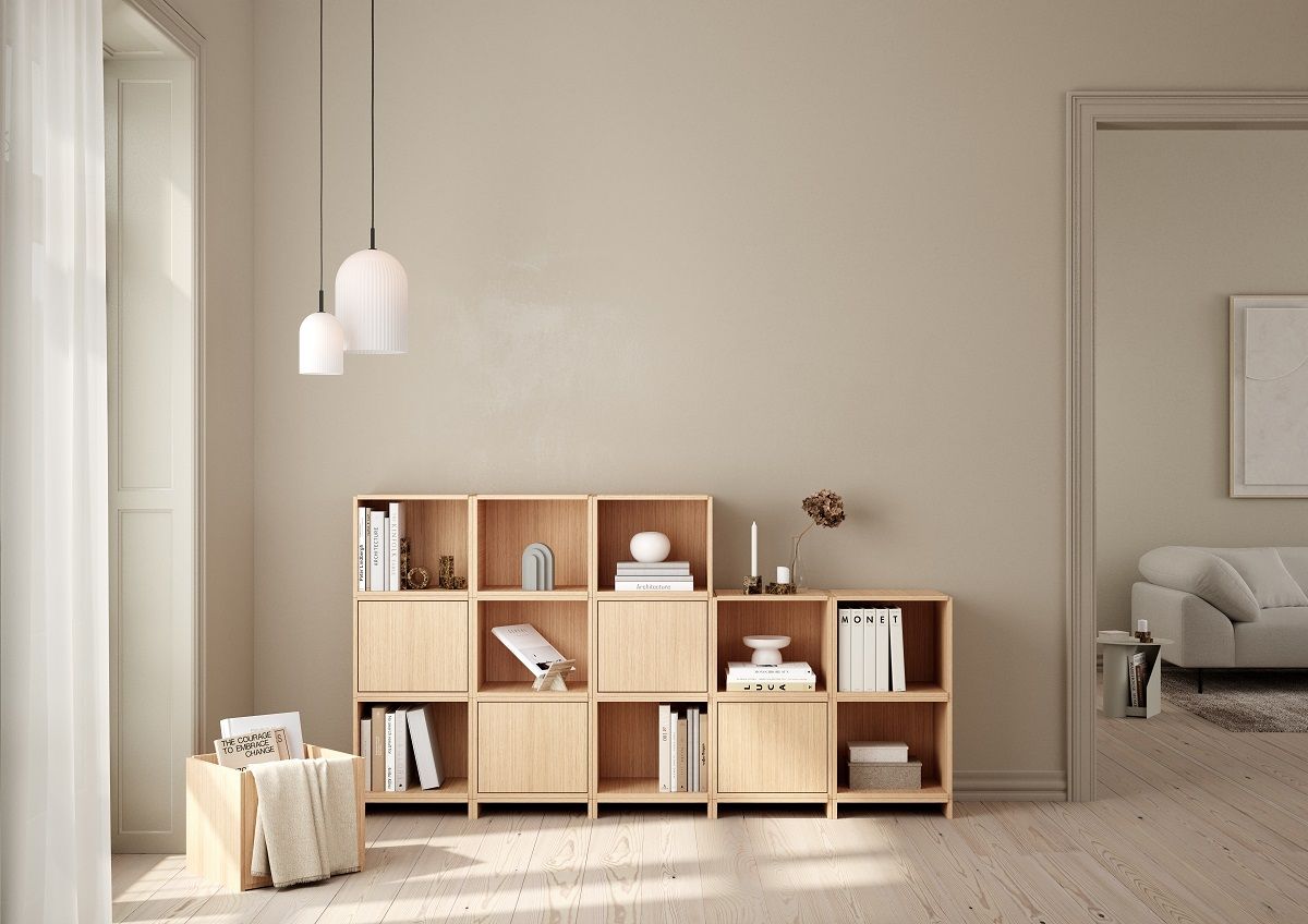 Bricks Cube Door Left  Shelf Woud