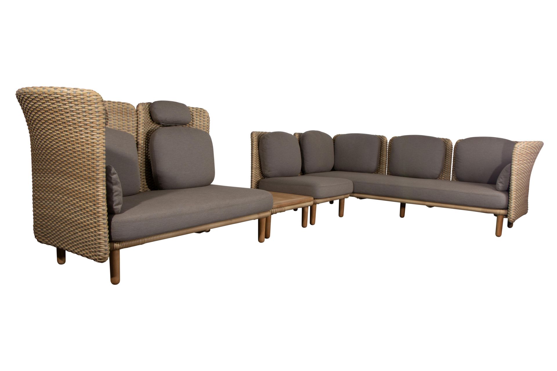 Arch Outdoor Coffee Table with Teak Table Top Cane-Line
