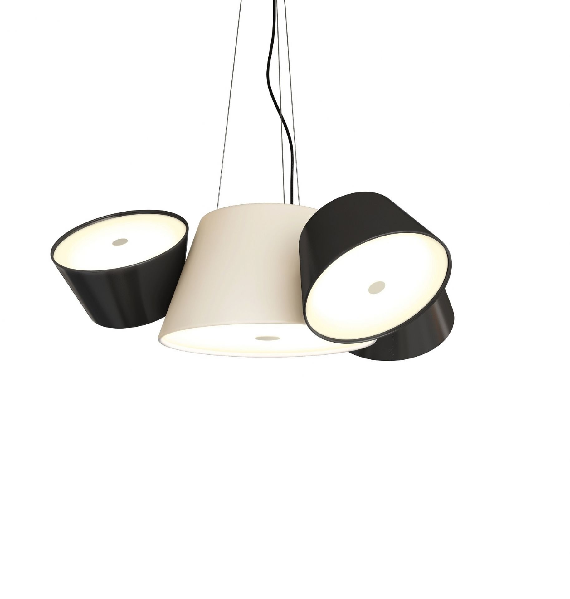 Tam Tam 3 LED Pendant light marset Pearlwhite-Black