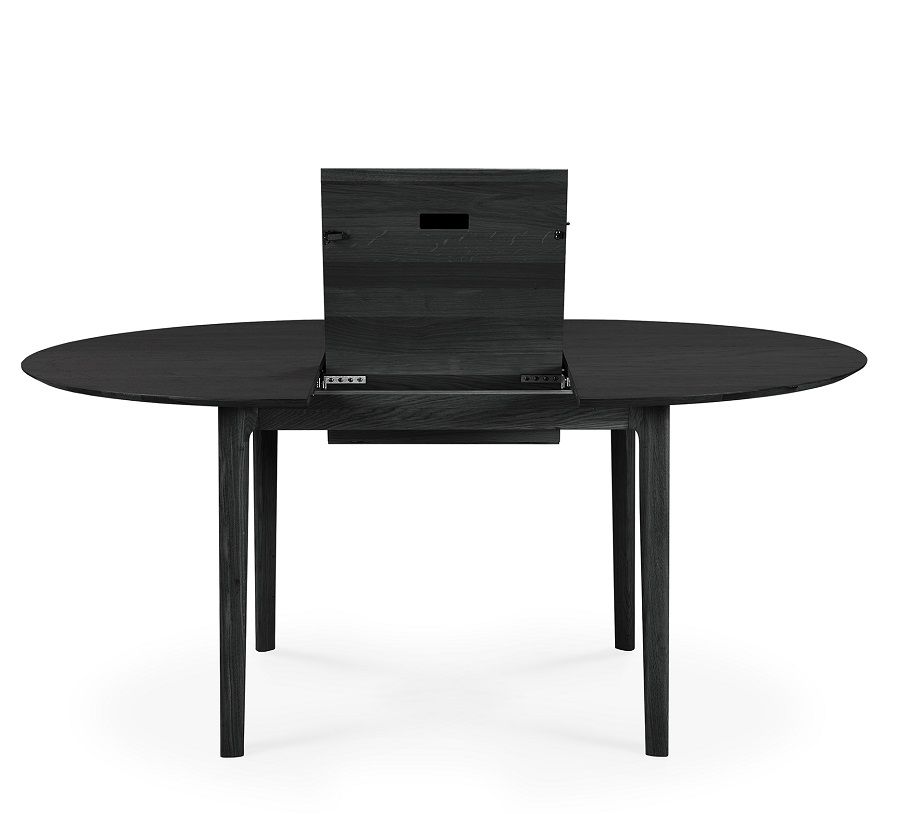 Bok Extendable Table round Oak black Ethnicraft
