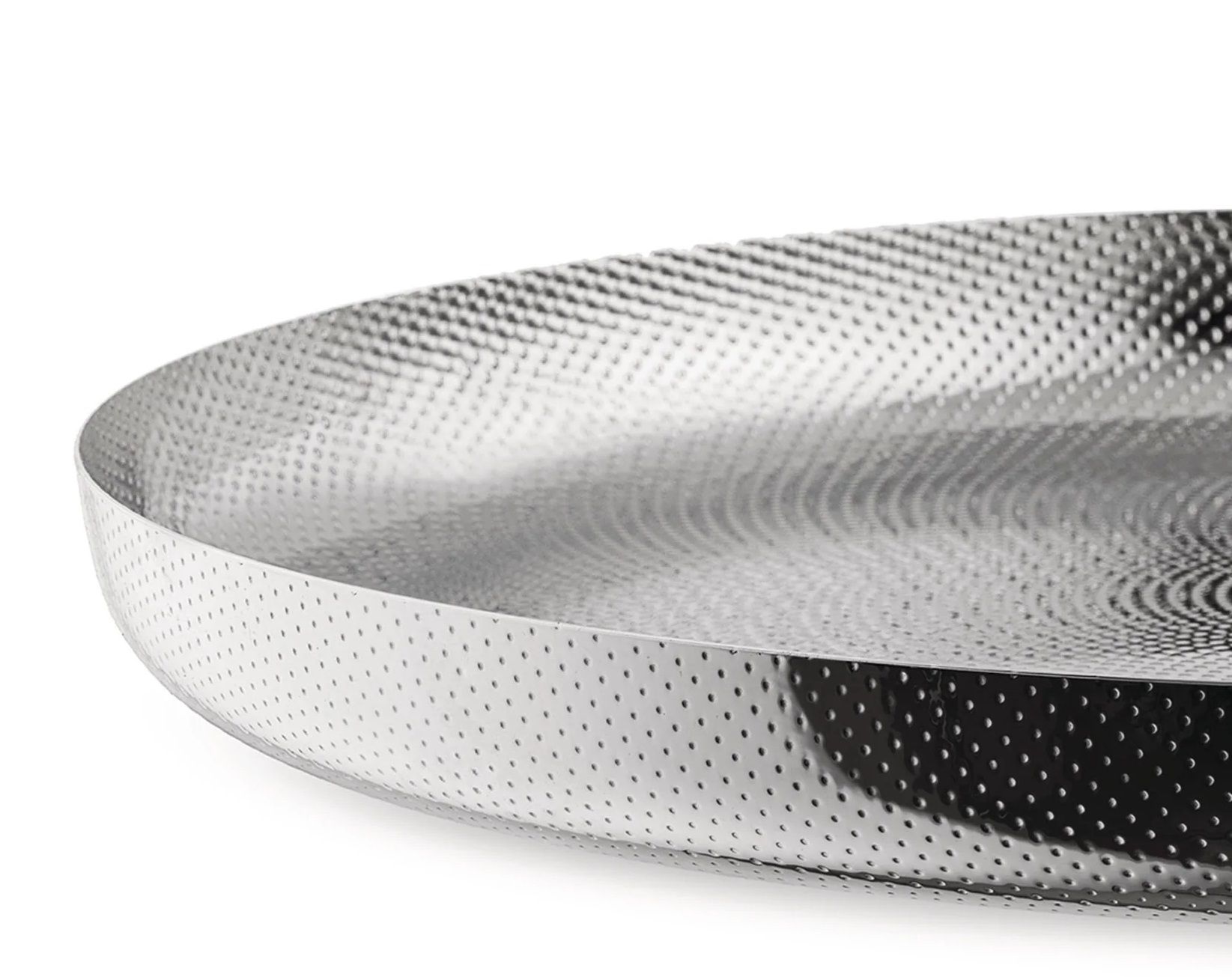 JM14/35 T Tray round stainless steel 18/10 with relief decoration Alessi SINGLE PIECES