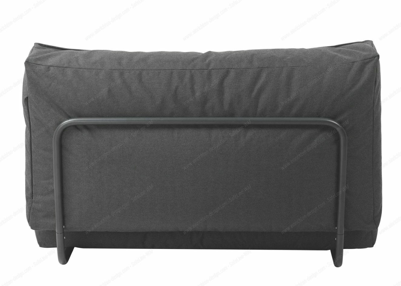 Stay Day Bed Outdoor Blomus Coal Rückansicht des grauen Blomus Stay Day Bed Outdoor Tagesbetts mit Metallgestell.