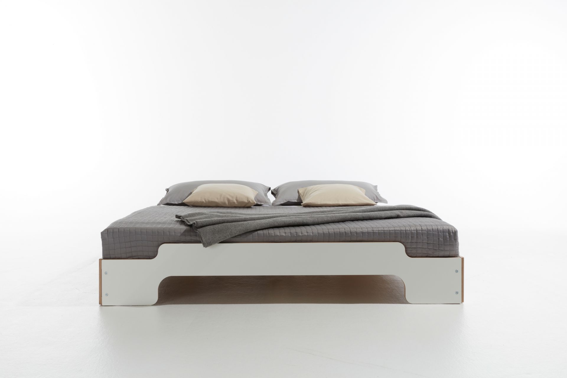 Stacking Bed CPL White Comfort height Müller Möbelwerkstätten