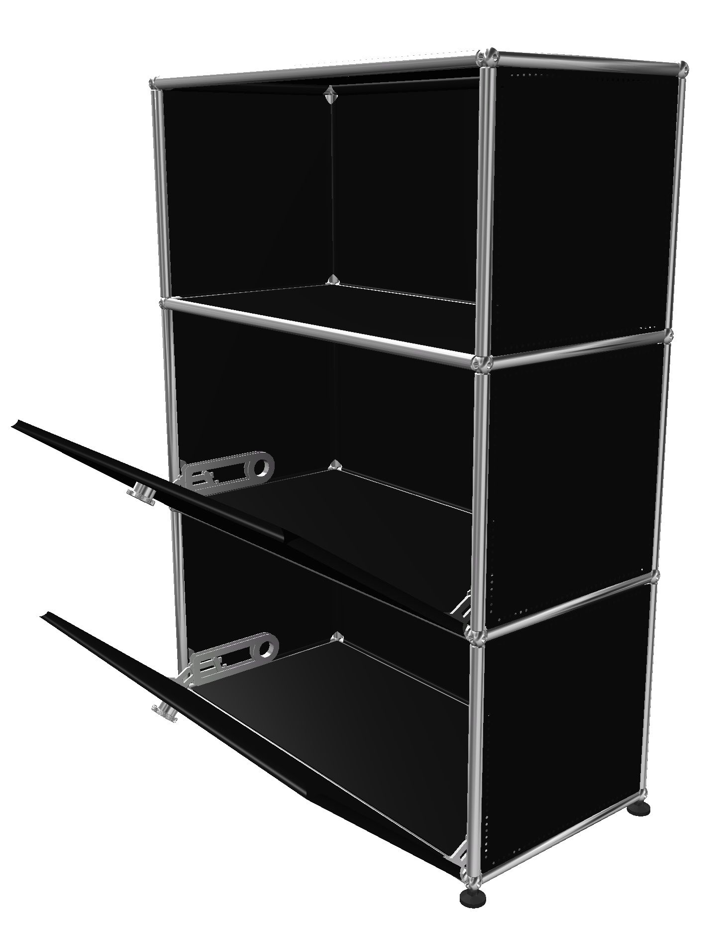 USM Haller Highboard 1 Open / 2 Flaps Graphite black - FAST DELIVERY    