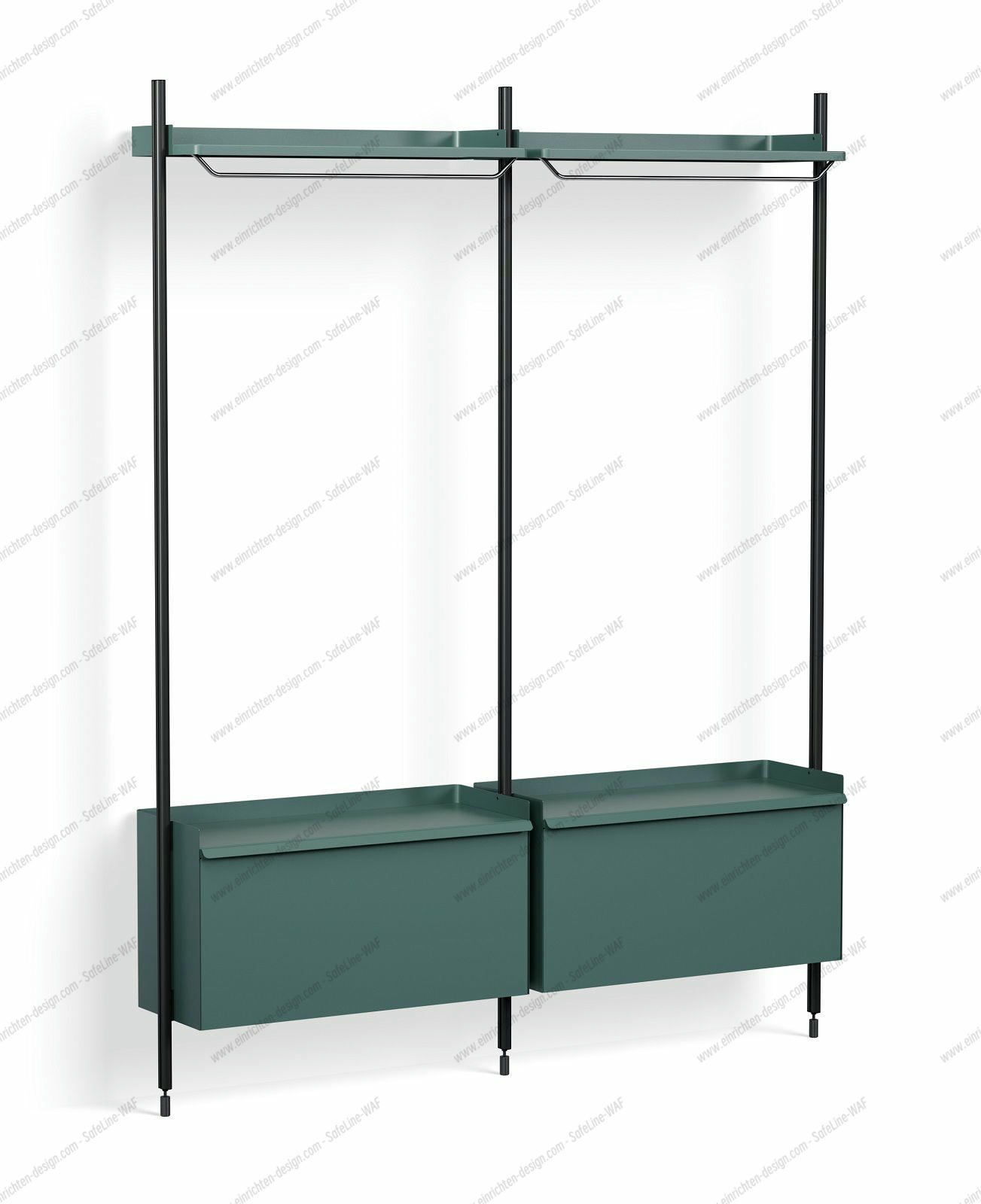 Pier System 1002 2 Column Shelf / Garderobe Hay Steel blue-black