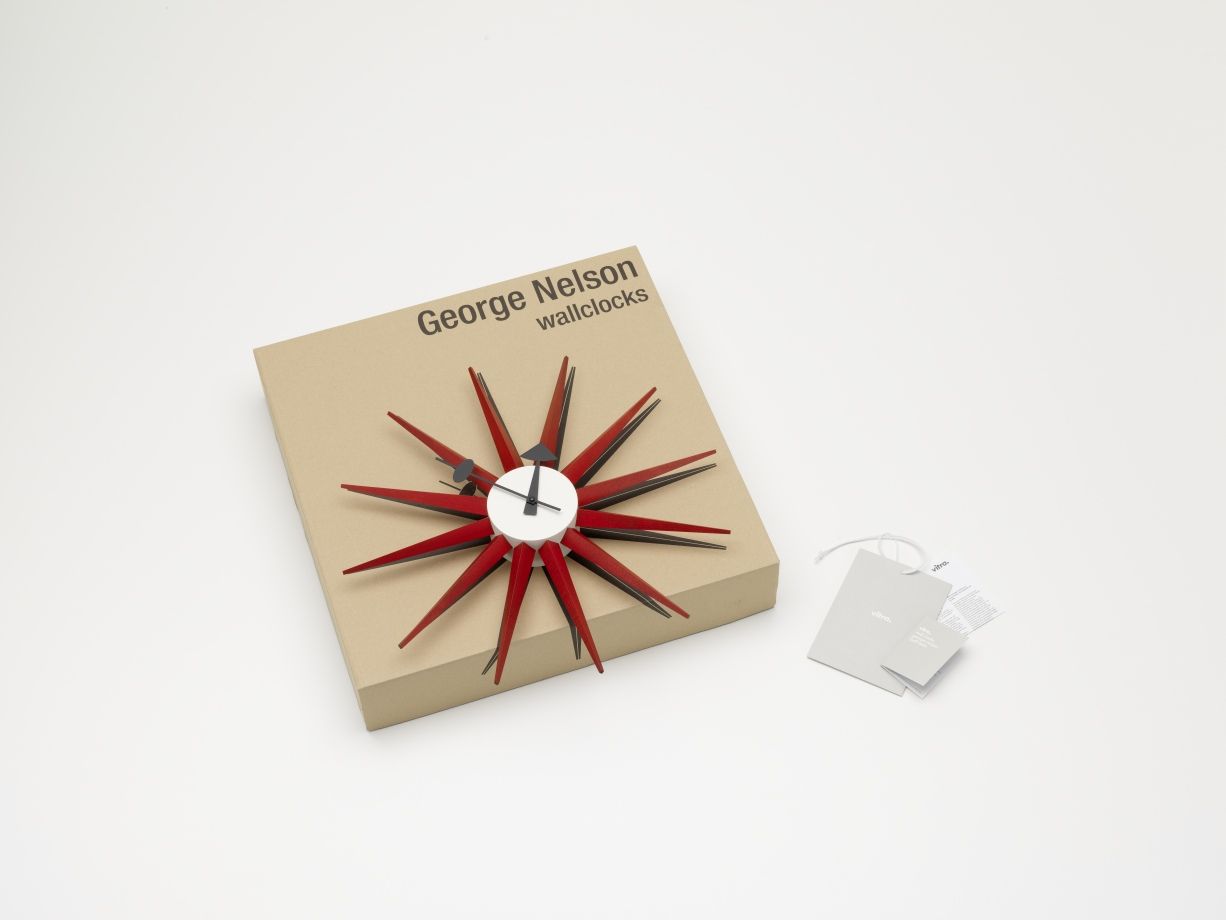 Sunburst Clock Wall Clock - red Vitra