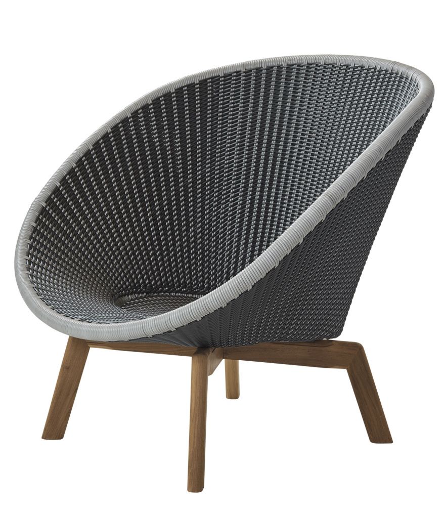 Peacock Outdoor Lounge chair Fiber Cane-Line gray