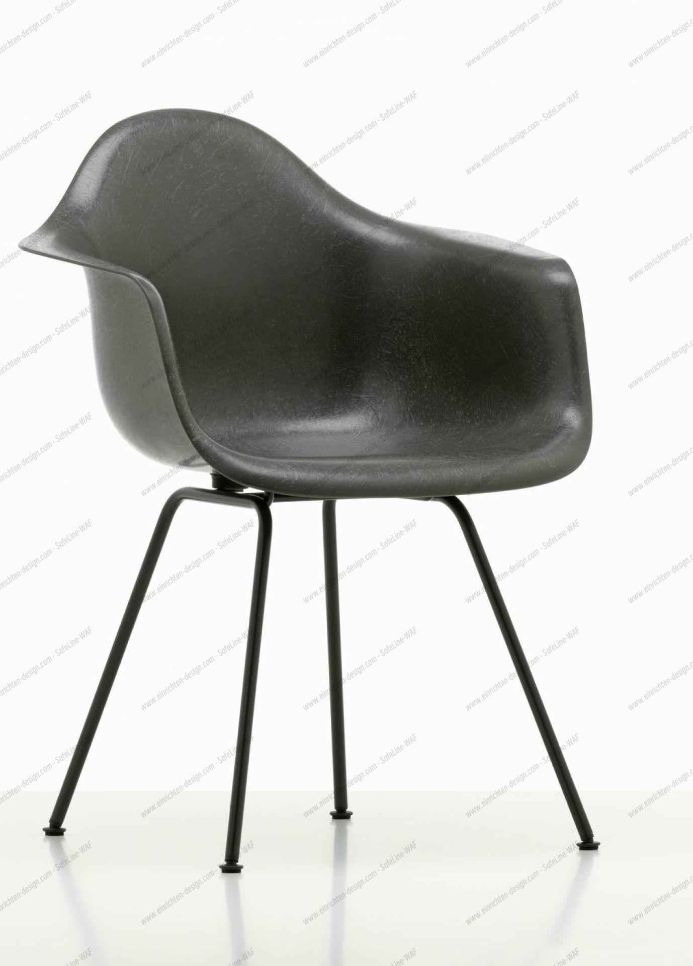 Eames Plastic Arm Chair DAX Chair Vitra Chrome - Deep black