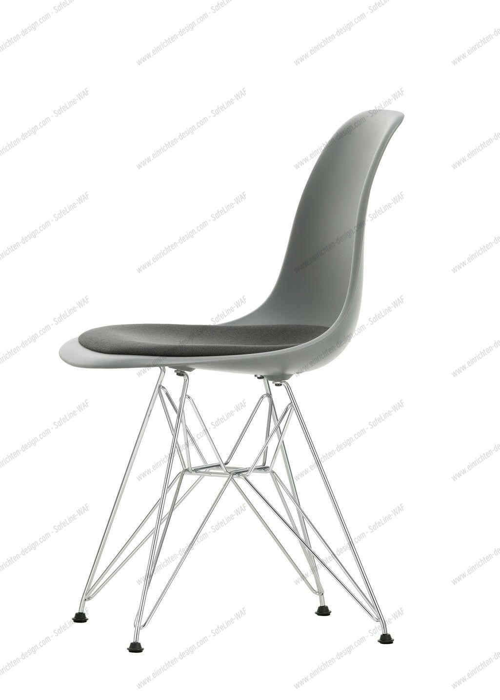 Eames Plastic Side Chair DSR Chair with seat cushion Vitra