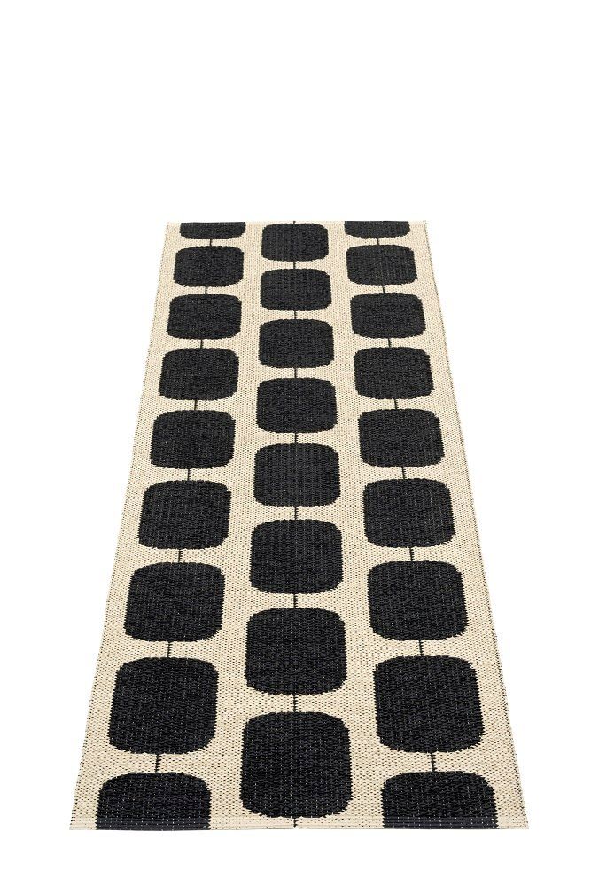 Sten Plastic carpet 70x200 cm Pappelina Black/Cream