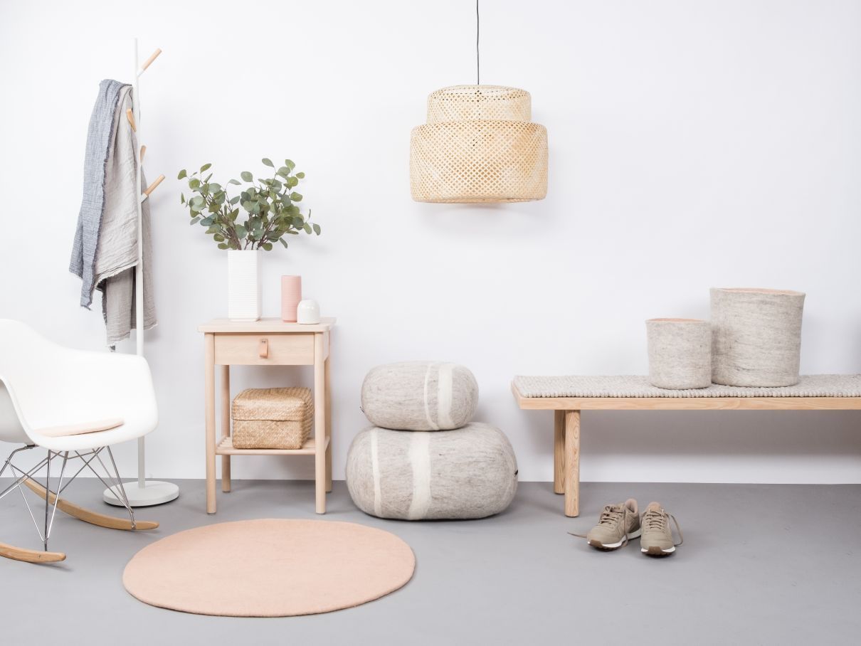 Mono Round Felt Rug Ø 160 cm myfelt Merle (Pink)