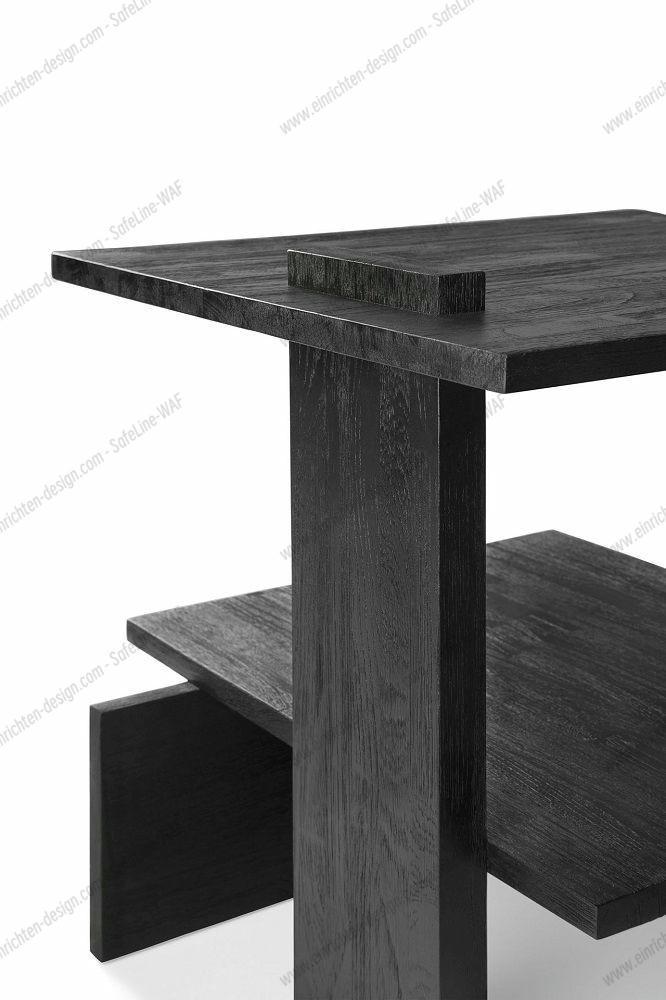 Teak Abstract Side table Black Ethnicraft
