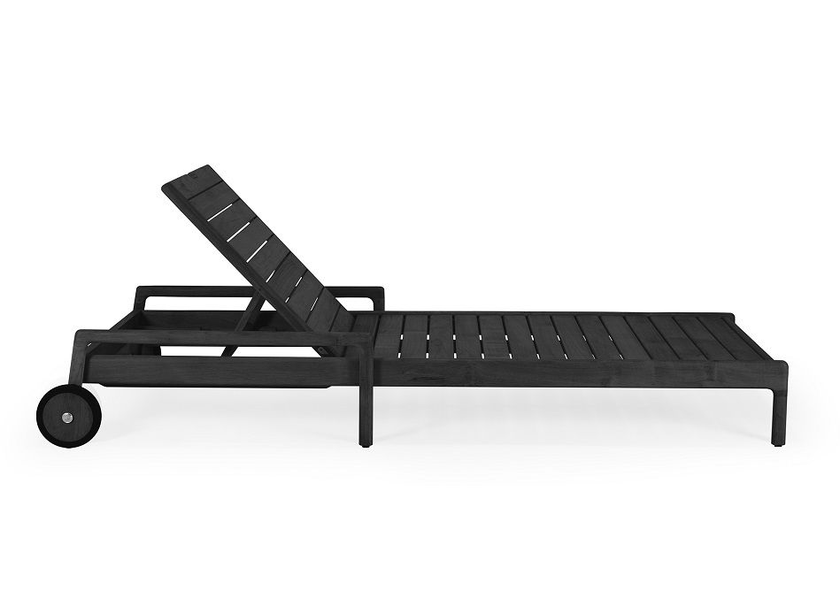 Jack Outdoor Adjustable Lounger Teak black Ethnicraft