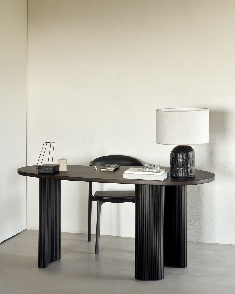 Boomerang Desk Mahogany Dark Brown Ethnicraft