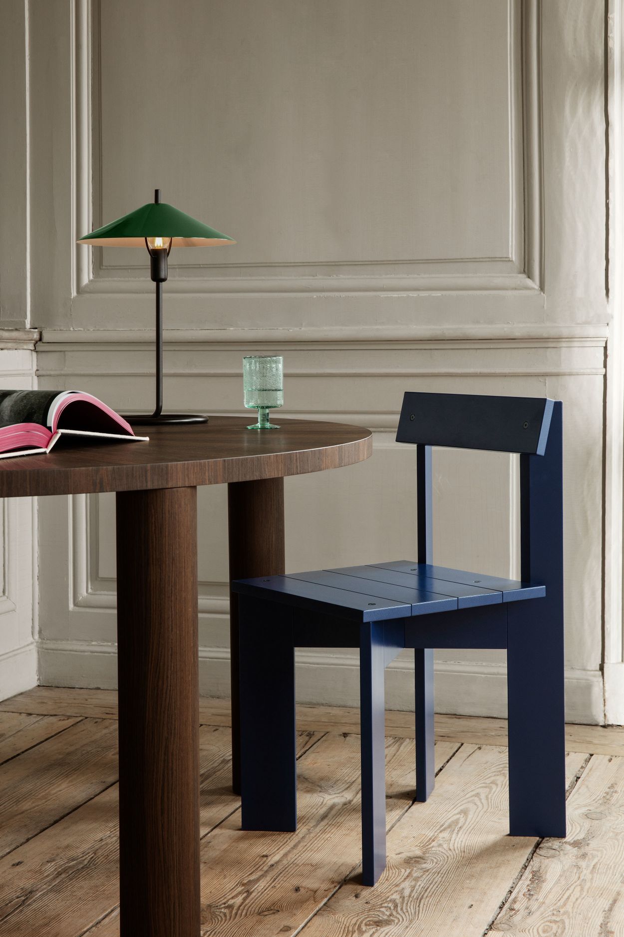 Ark Dining Chair Ferm Living Beech blue lacquered Ark Dining Chair Ferm Living Beech blue lacquered