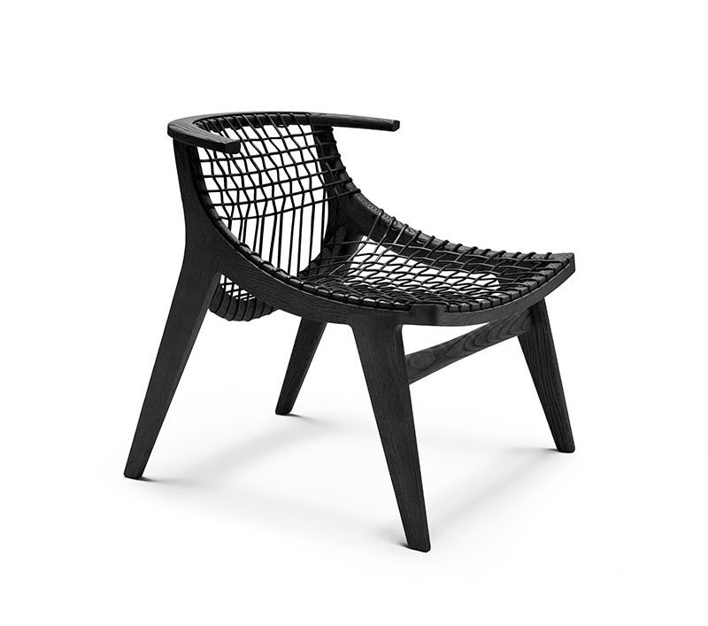 Klismos Lounge Chair with felt gliders Knoll International