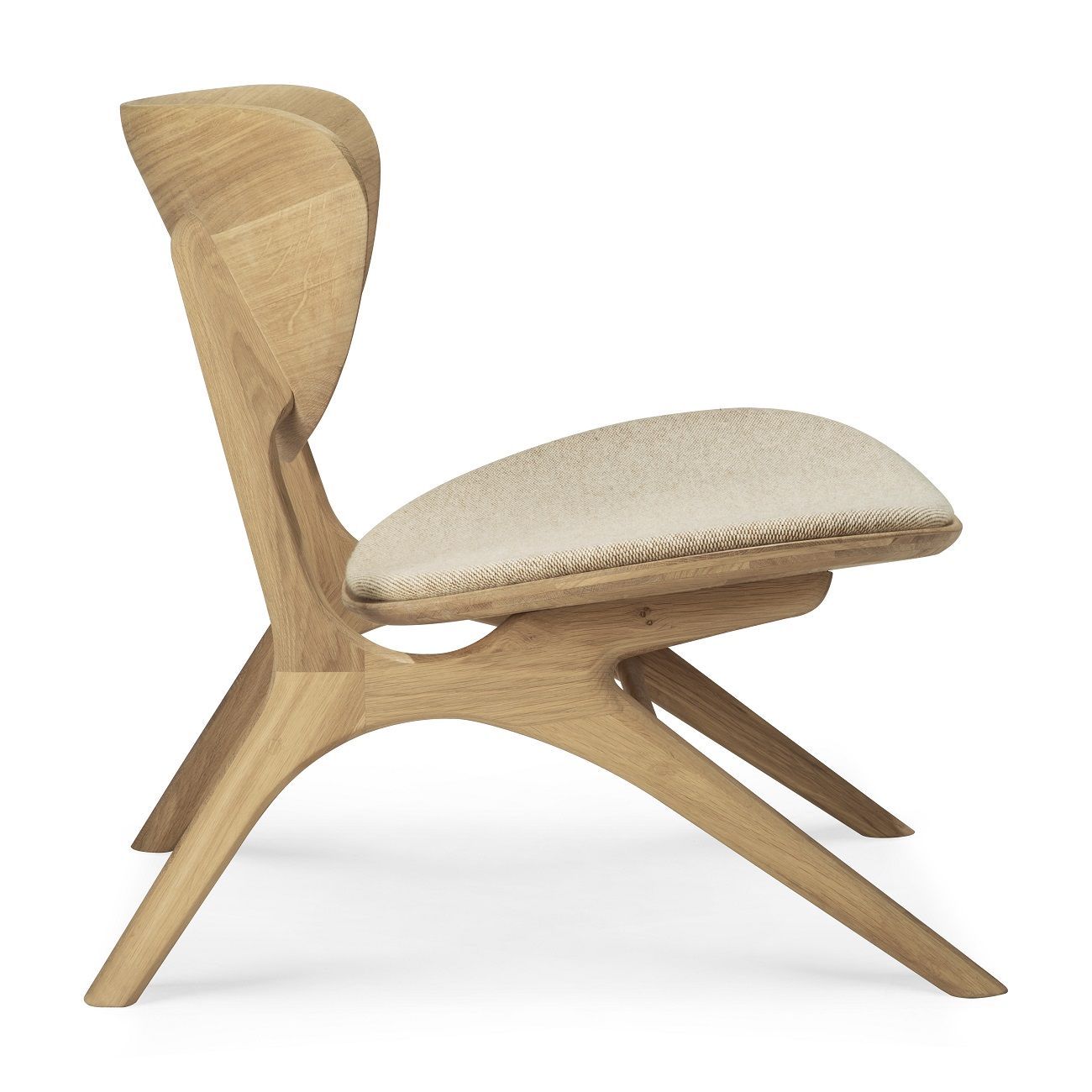 Eye Lounge chair oak lacquered Off White fabric Ethnicraft