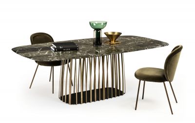 BC 07 Basket Table Stone Design Collection - Base brass laze Janua