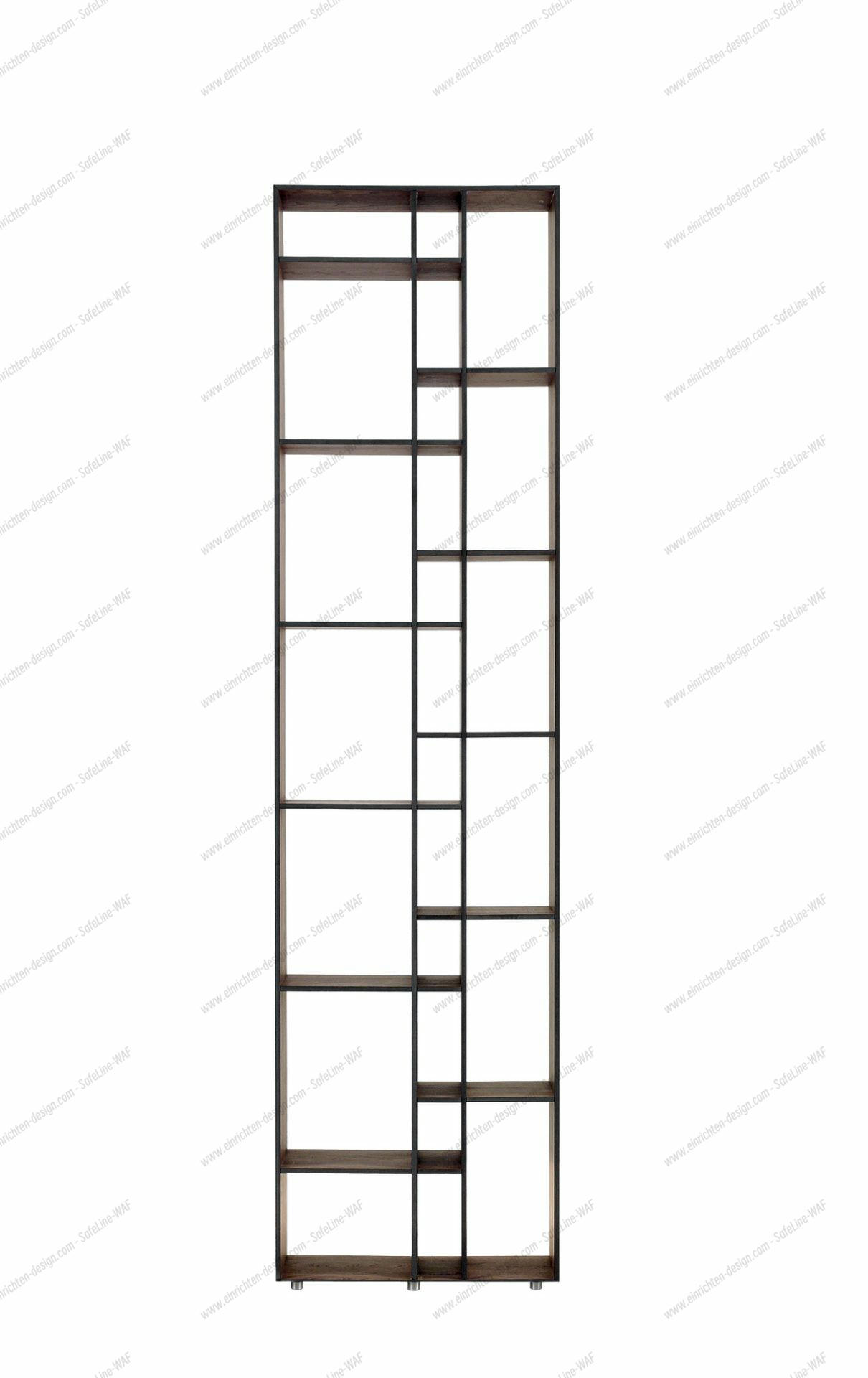 Code 1 wooden shelf MDF Zeitraum Bild des Code 1 Holzregals mit MDF-Platten, ein modernes Bücherregal für Wohnzimmer und Büro.
